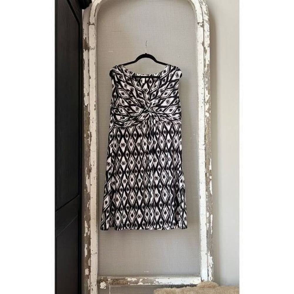 Soma Woven A-Line Sleeveless Capri Tile Black Dress‎ Women's Size XL